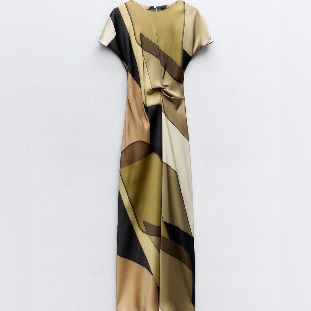 NWT Zara printed midi dress size L